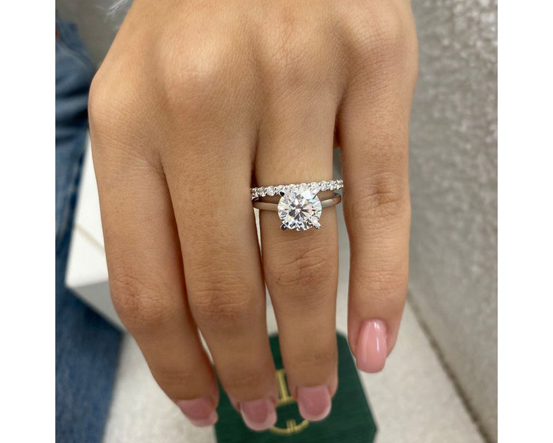 Darya-set - Round Cut 2.50 Carat Diamond Engagement Ring