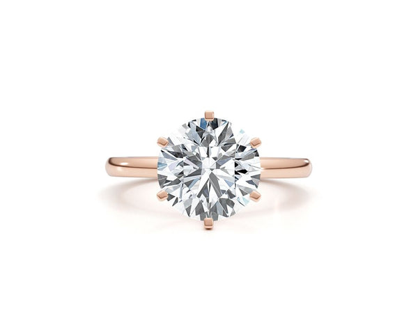 Freya - Round Cut 3 Carat Diamond Engagement Ring