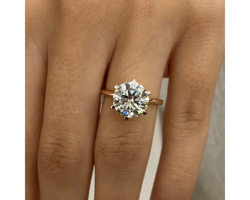 Freya - Round Cut 3 Carat Diamond Engagement Ring