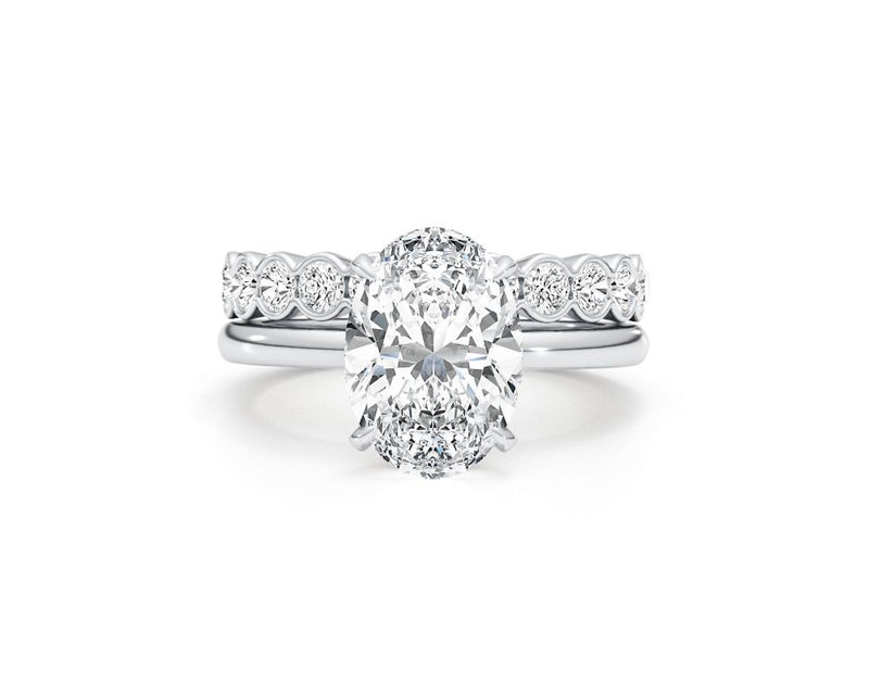 Olive-set - Oval Cut 4.50 Carat Diamond Engagement Ring