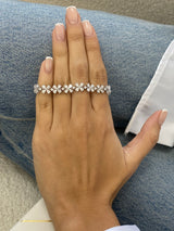 Diamond Cluster Bracelet 6.30 Carat White Gold 14K