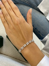 Diamond Cluster Bracelet 6.30 Carat White Gold 14K