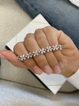Diamond Cluster Bracelet 6.30 Carat White Gold 14K