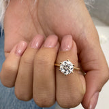 Daisy Engagement Ring 2 Carat Yellow Gold
