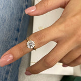 Daisy Engagement Ring 2 Carat Yellow Gold