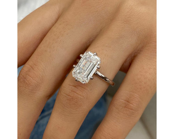 Lir - Emerald Cut 5 Carat Diamond Engagement Ring