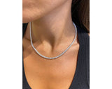 3mm - Round Cut 13 Carat Diamond Tennis Necklace