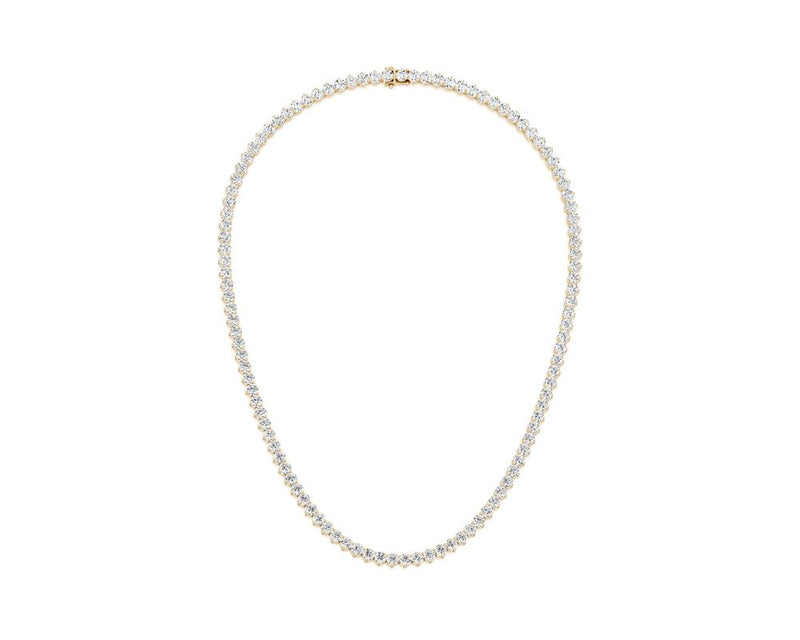 3mm - Round Cut 13 Carat Diamond Tennis Necklace