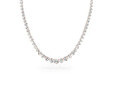 Graduated 3 Prong - Round Cut 10 Carat Diamond Tennis Necklace