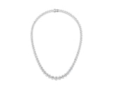 Graduated 3 Prong - Round Cut 10 Carat Diamond Tennis Necklace