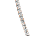 3mm-4 prongs - Round Cut 13 Carat Diamond Tennis Necklace