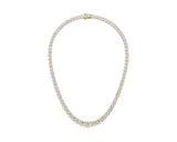 graduated 4 prongs - Round Cut 10 Carat Diamond Tennis Necklace