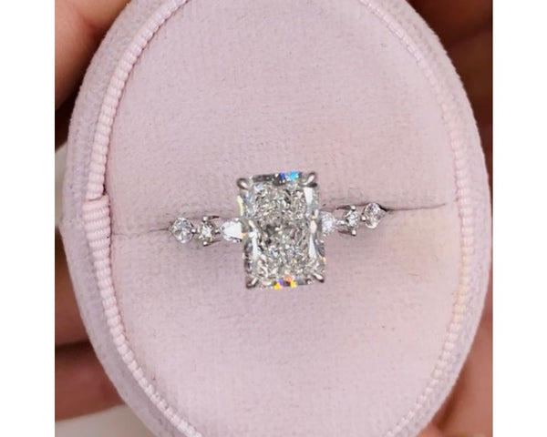 Diamond Pave Ring 4.31 ct TCW 18k White Gold