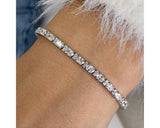 DN2319 - Oval And Round Cut 4.57 Carat Diamond Tennis Bracelet