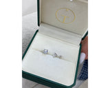 BR Stud Earrings-W - Round Cut 4 Carat Diamond