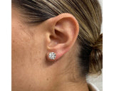 BR Stud Earrings-Y - Round Cut 4 Carat Diamond