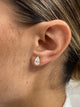 Solitaire Studs Pear Diamond Earrings 2 ct TCW , Yellow Gold 14K