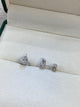 Solitaire Studs Pear Diamond Earrings 3 ct TCW , White Gold 14K