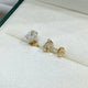Solitaire Studs Oval Diamond Earrings 3 ct TCW , Yellow Gold 14K