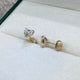 Solitaire Studs Heart Diamond Earrings 3 ct TCW , Yellow Gold 14K