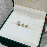 Solitaire Studs Radiant Diamond Earrings 2 ct TCW , Yellow Gold 14K