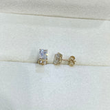 Solitaire Studs Radiant Diamond Earrings 2 ct TCW , Yellow Gold 14K