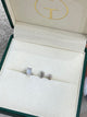 Solitaire Studs Emerald Diamond Earrings 2 ct TCW , White Gold 14K