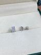 Solitaire Studs Emerald Diamond Earrings 2 ct TCW , White Gold 14K