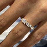 Diamond Half Eternity Ring 1.13 Carat Yellow Gold 14K