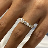 Diamond Half Eternity Ring 1.13 Carat Yellow Gold 14K