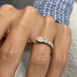 Diamond Half Eternity Ring 1.13 Carat Yellow Gold 14K