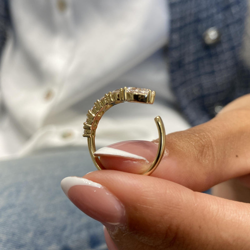 Diamond Half Eternity Ring 1.13 Carat Yellow Gold 14K