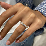 Diamond Half Eternity Ring 1.13 Carat Yellow Gold 14K
