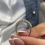 Diamond Half Eternity Ring 1.66 Carat White Gold 14K