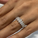 Diamond Half Eternity Ring 1.66 Carat White Gold 14K