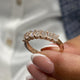 Diamond 7 Stone Ring 0.98 Carat Rose Gold 14K