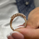 Diamond 7 Stone Ring 0.98 Carat Rose Gold 14K