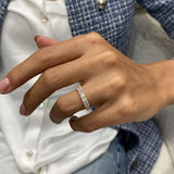 Diamond Half Eternity Ring 0.99 Carat Yellow Gold 14K