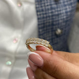 Diamond Half Eternity Ring 0.99 Carat Yellow Gold 14K