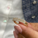 Diamond Half Eternity Ring 0.99 Carat Yellow Gold 14K