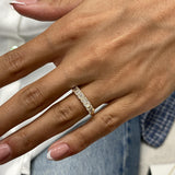 Diamond Half Eternity Ring 0.99 Carat Yellow Gold 14K
