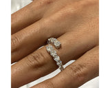 Pave Round Diamond Ring 1.70 ct TCW , White Gold 14K