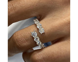 Pave Round Diamond Ring 1.70 ct TCW , White Gold 14K