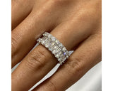 Half Eternity Baguette & Round Diamond Ring 1.96 ct TCW , White Gold 14K