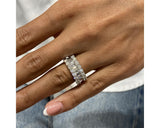 Half Eternity Baguette & Round Diamond Ring 1.96 ct TCW , White Gold 14K