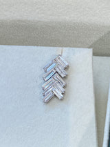 Cluster Baguette Diamond Earrings 3.19 ct TCW , White Gold 14K