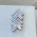 Cluster Baguette Diamond Earrings 3.19 ct TCW , White Gold 14K