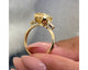 Mita 3 Stone Diamond Engagement Ring, Yellow Gold 18K
