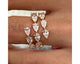 Eternity Pear Diamond Ring 3.44 ct TCW , Rose Gold 14K