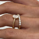 Diamond Solitaire with side stones Ring 1.19 Carat Yellow Gold 14K